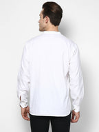 Even Apparels Band Collar White Color Pure Cotton Men's Kurta | Grocsy