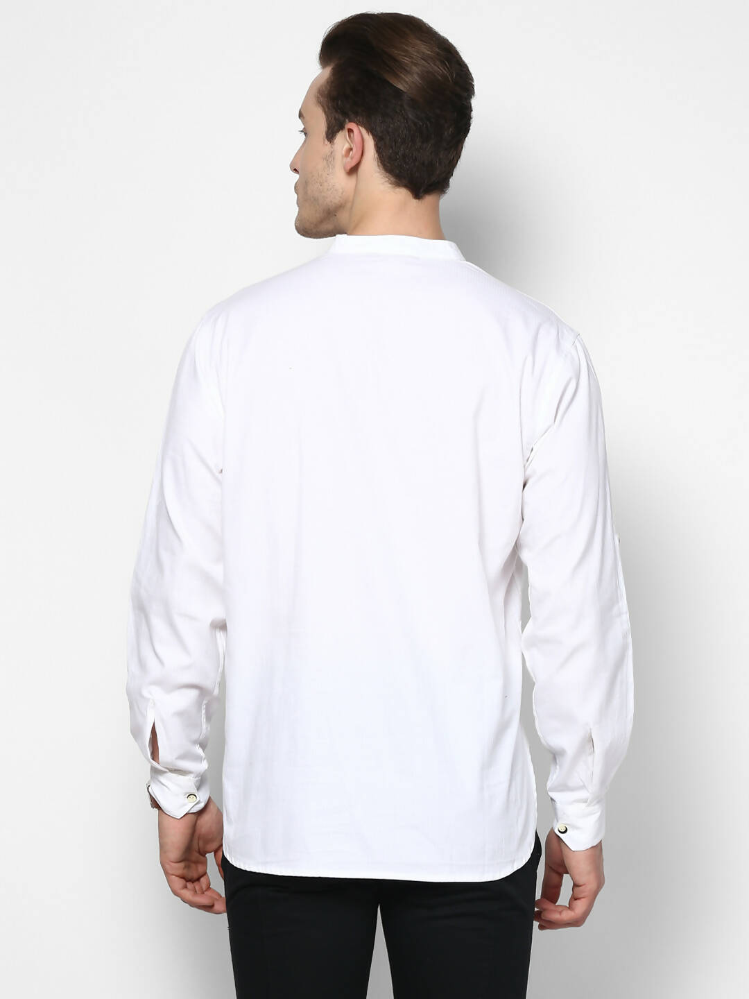 Even Apparels Band Collar White Color Pure Cotton Men's Kurta | Grocsy