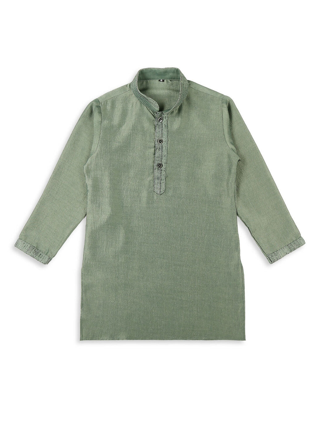 Joban Fashion Kids Island Embroidery Sequence Full Sleeves Kurta, Pyjama Set with Nehru Jacket - Green | Grocsy