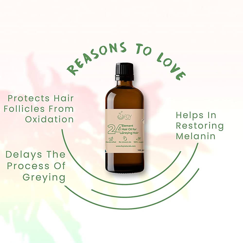 FOY Naturals 24 Element Hair Oil For Greying Hair | Grocsy