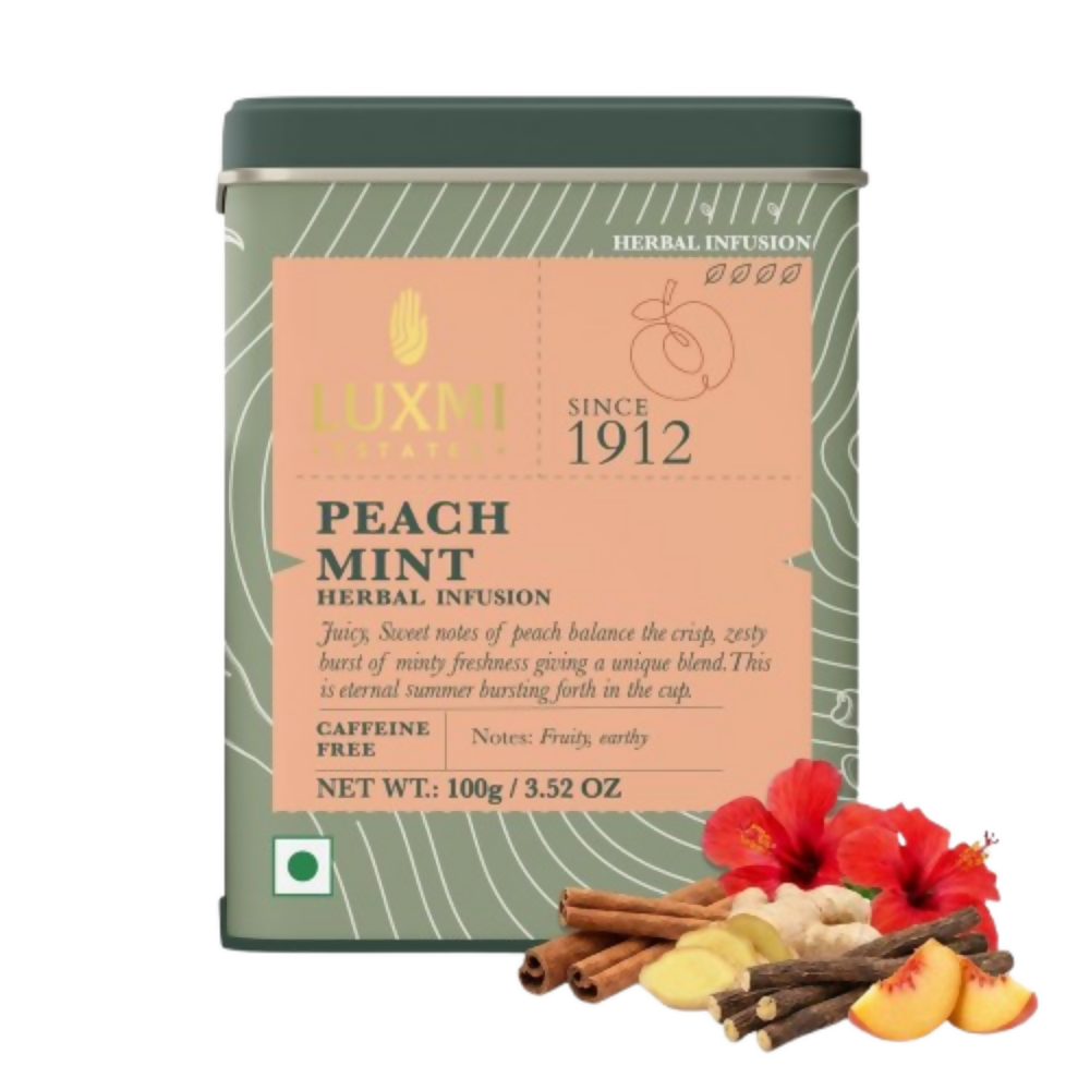 Luxmi Estates Peach Mint Herbal Infusion | Grocsy