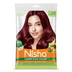 Nisha Creme Hair Color for Women - Burgundy | Grocsy