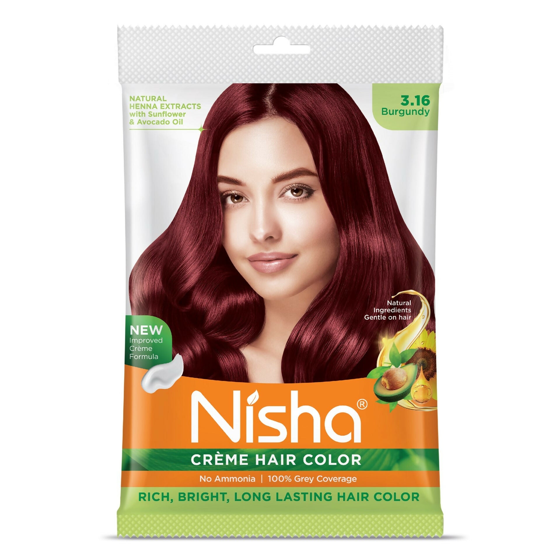 Nisha Creme Hair Color for Women - Burgundy | Grocsy