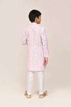 Joban Fashion Cotton Pink & Light Purple Kurta With Straight Fit Pant | Grocsy