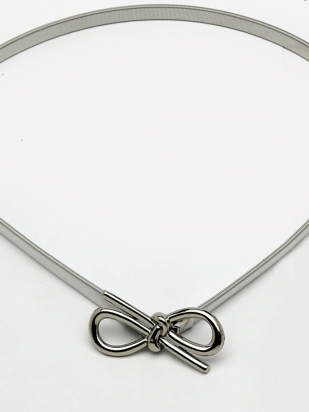 NVR Women Circular Silver Plated Stretchable Metal Belt | Grocsy