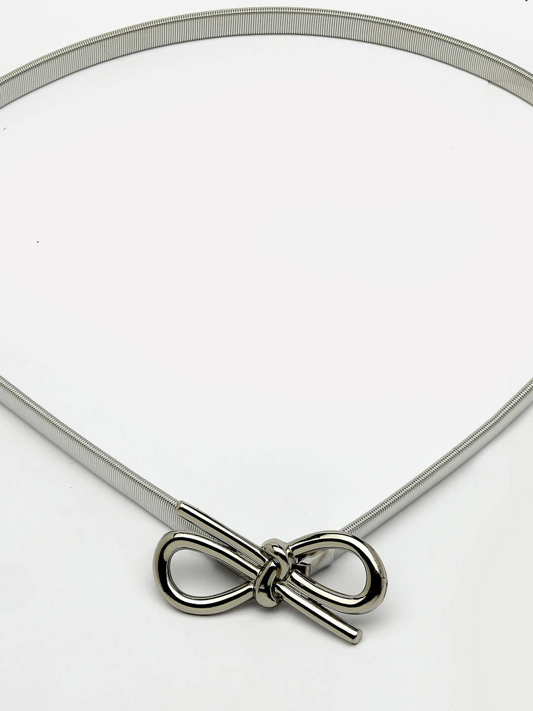 NVR Women Circular Silver Plated Stretchable Metal Belt | Grocsy