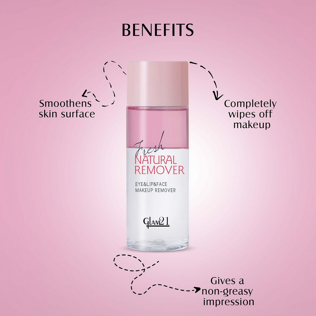 Glam21 Makeup Remover For Water-Proof & Long Lasting Makeup - Pink | Grocsy