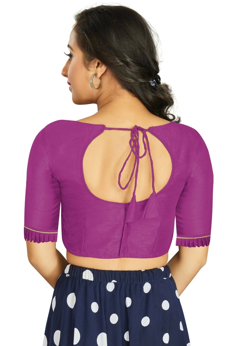 Aastha Fashion Women's Purple Art Silk Designer Party Wear Readymade Blouse | Grocsy
