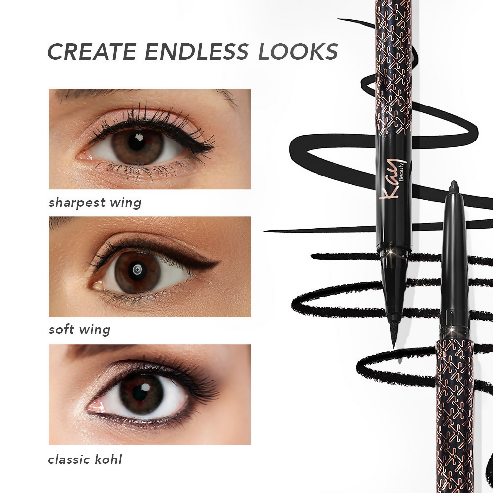 Kay Beauty Intense Black 24H Kajal Eyeliner Duo | Grocsy