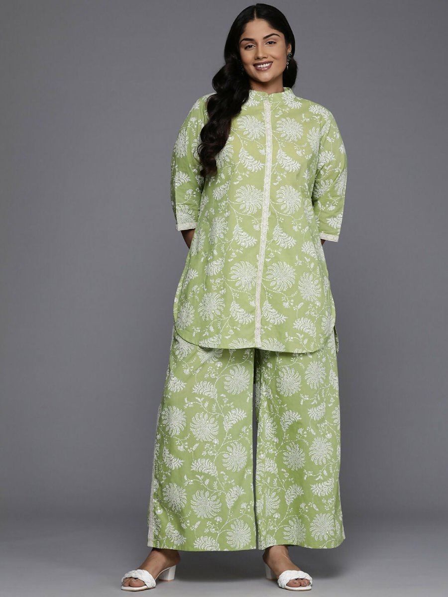 Ahalyaa Women's Traditional wear Co-ords - Green | Grocsy