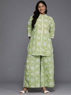 Ahalyaa Women's Traditional wear Co-ords - Green | Grocsy