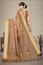 PR Fashion Multi Heavy Rich Cotton Silk Digital Print & Jacquard Saree | Grocsy