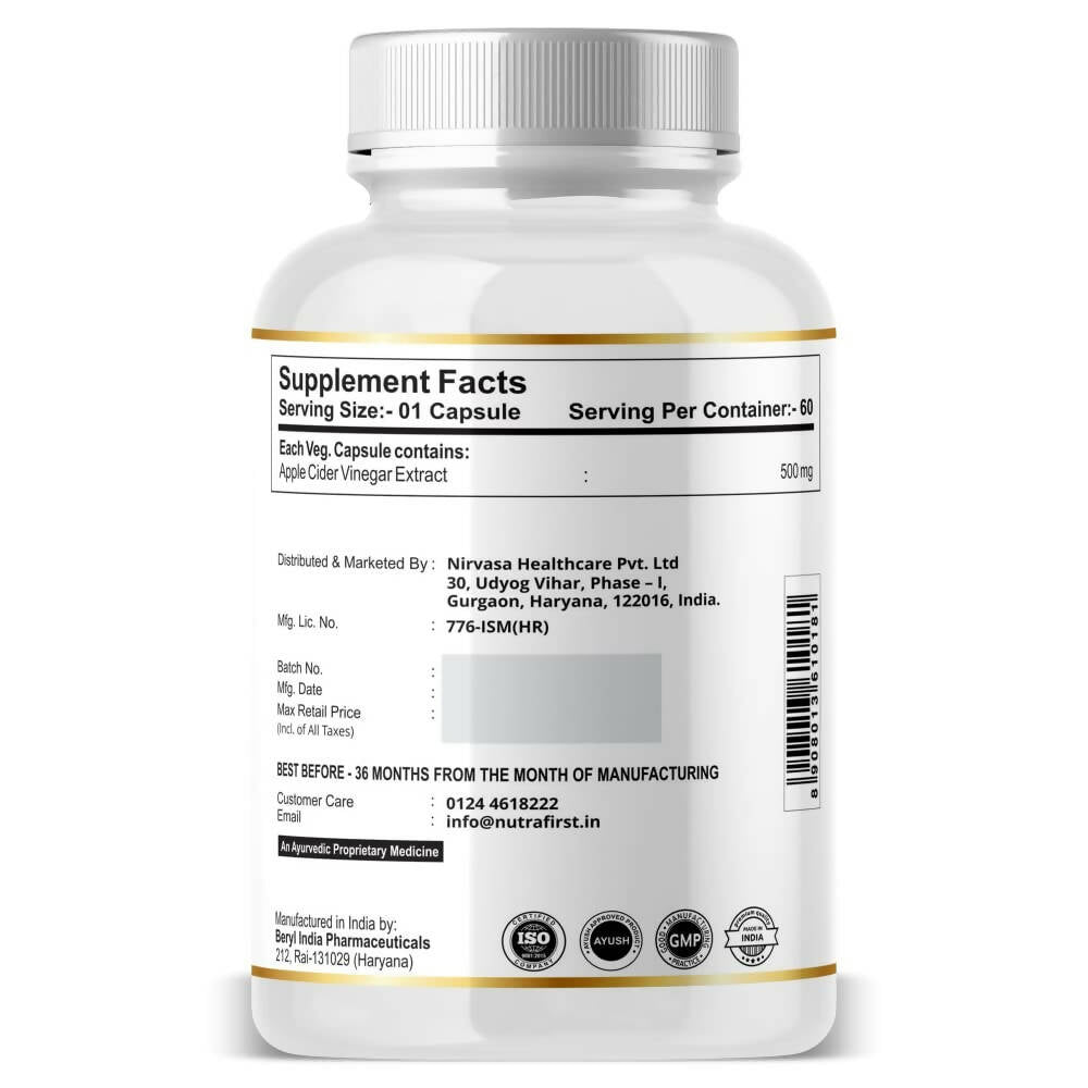 Nutrafirst Apple Cider Vinegar Capsules | Grocsy