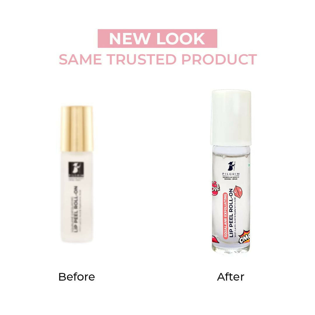 Pilgrim Spanish Lip Peel Roll-on with Lactic Acid & Hyaluronic Acid For Soft & Glossy Lips, Hydrating Dry & Flaky Lips | Grocsy