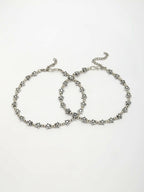 NVR Women's Set of 2 Silver-Plated Star Design Anklets | Grocsy