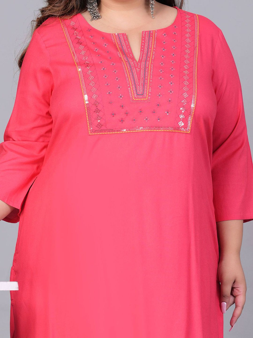 Sztori Women Yoke Design Thread Work Kurta | Grocsy