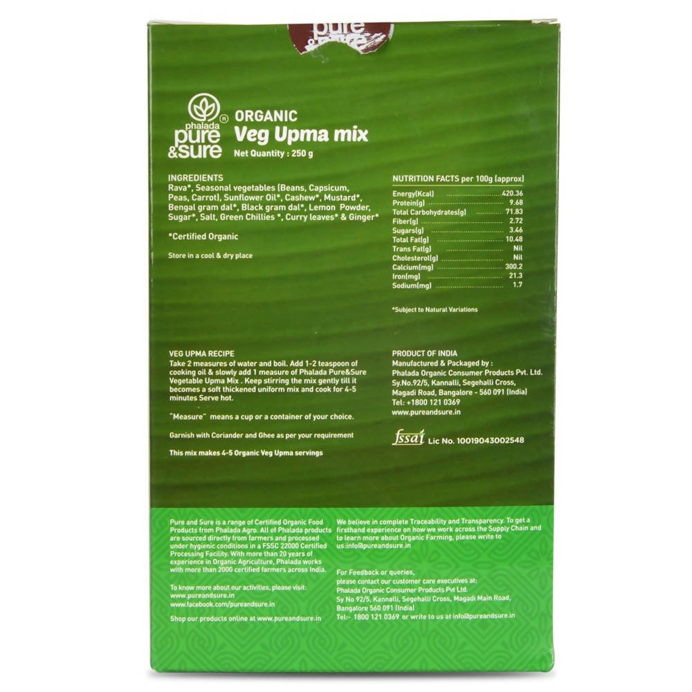 Pure & Sure Organic Veg Upma Mix | Grocsy
