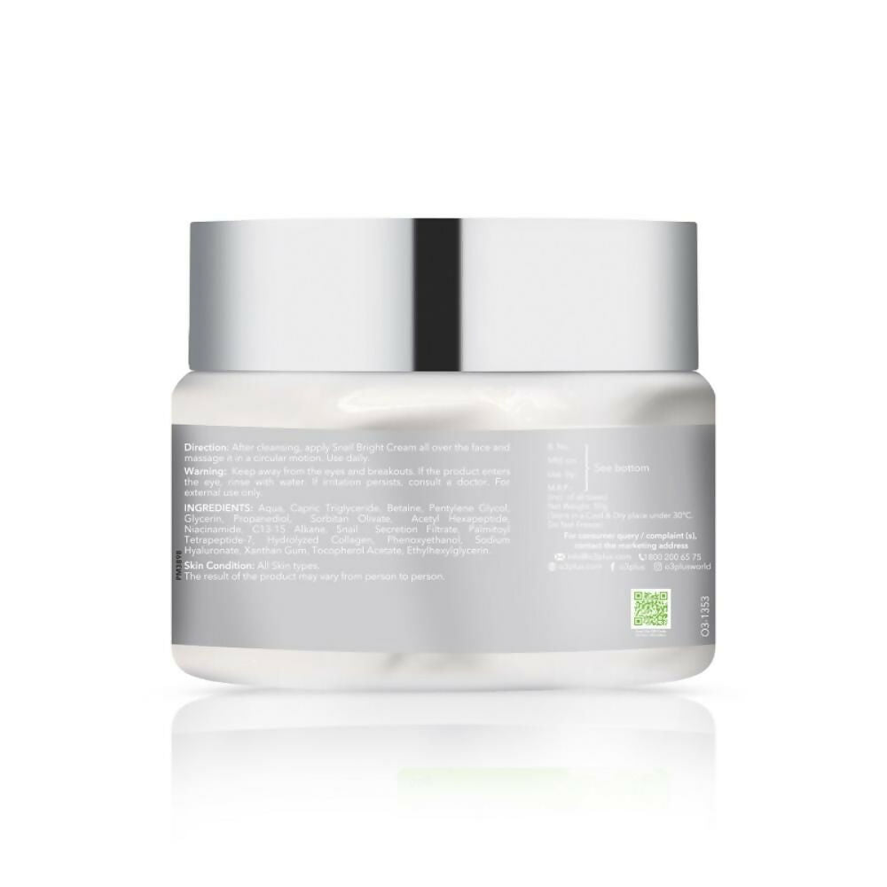 Professional O3+ Snail Bright Mucin Gel Cream Moisturiser For Korean Glass Glow & Barrier Repair | Grocsy