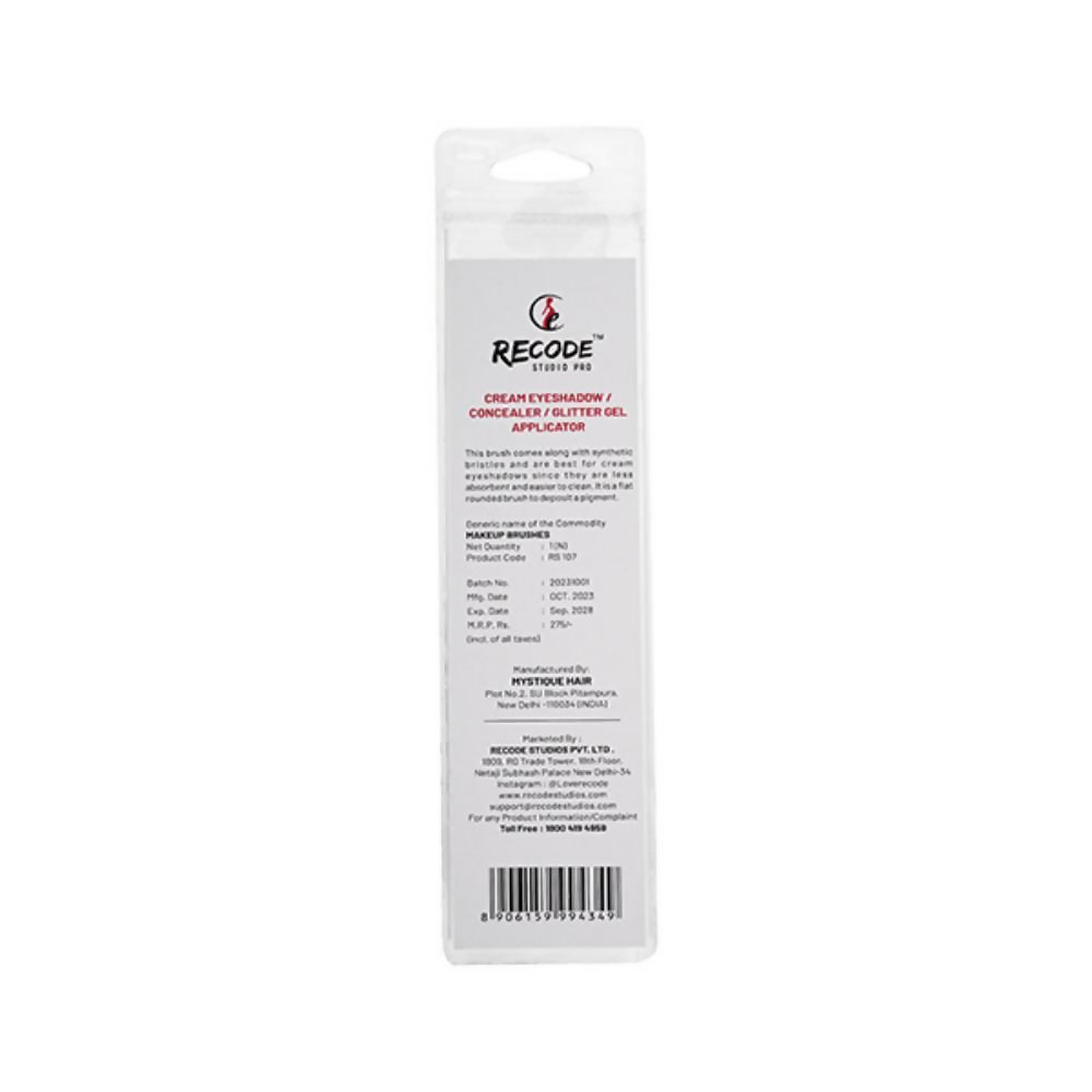 Recode Cream Eyeshadow, Concealer & Glitter Gel Applicator Brush - RS 107 | Grocsy