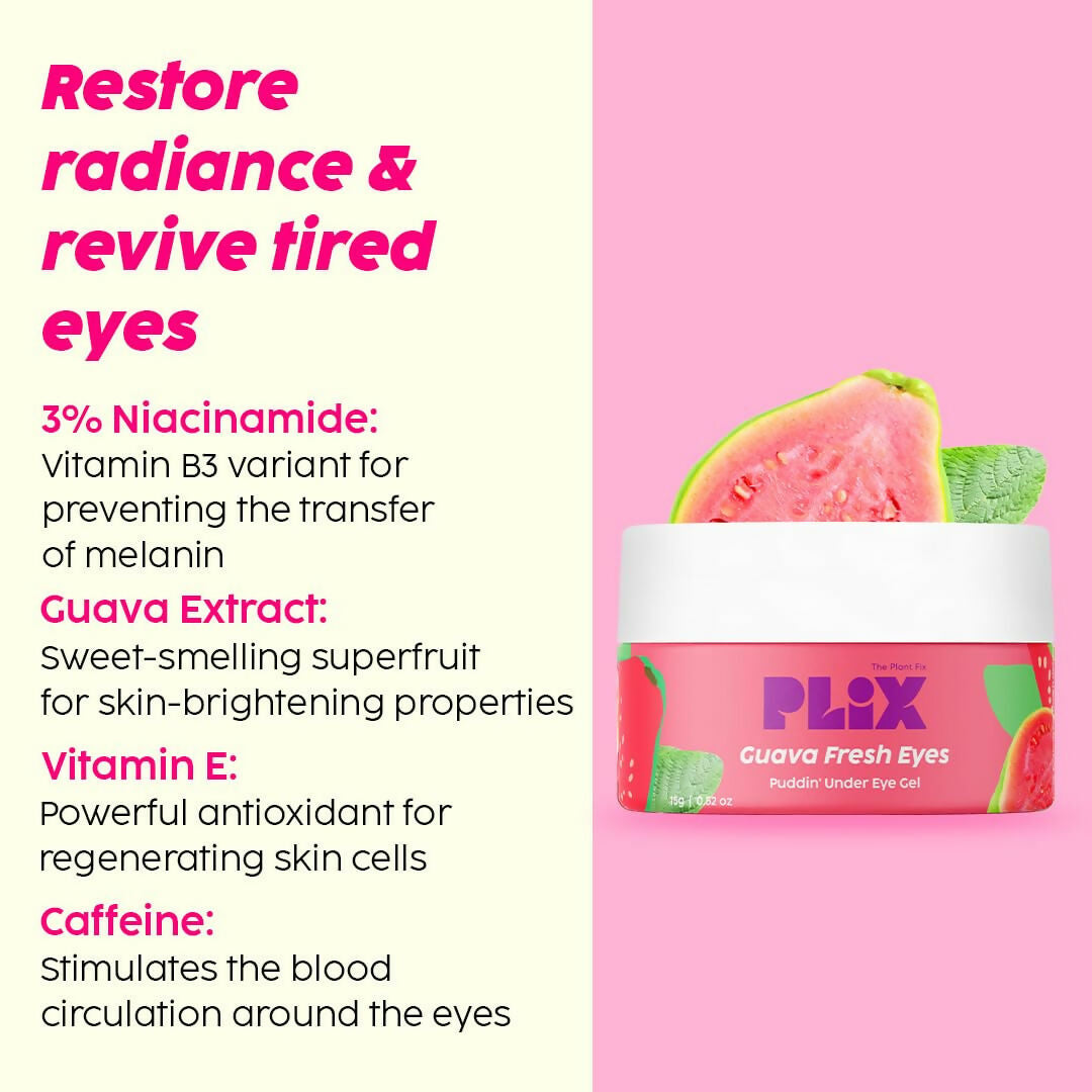 PLIX The Plant Fix Under-Eye Gel and SPF 50+ Guava Glow Sunscreen Combo | Grocsy