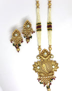 Joban Fashion White Pure Brass With Rajwadi Polish Necklace Set | Grocsy