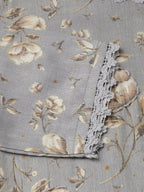 Grey Poly Rayon Floral Printed Straight Kurta - Prasuti | Grocsy