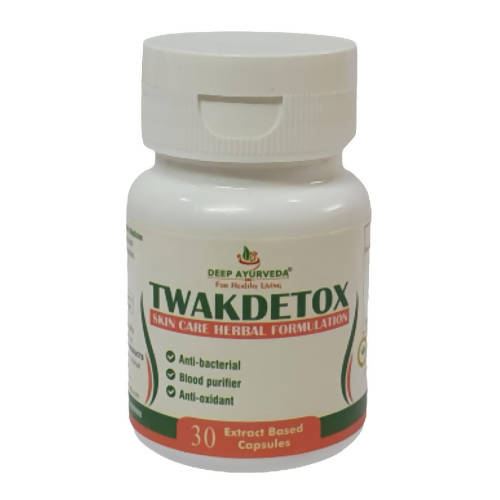 Deep Ayurveda Twakdetox 500mg Veg Capsules | Grocsy