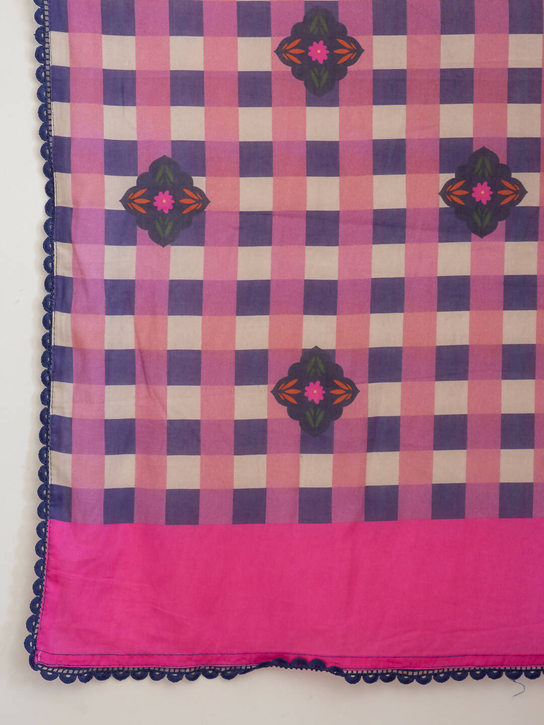 Suta Multi Color Checked Pure Cotton Saree | Grocsy