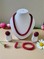Inhanns Rangshine 4-In-1 Crystal Glam Set - Handmade - Maroon | Grocsy