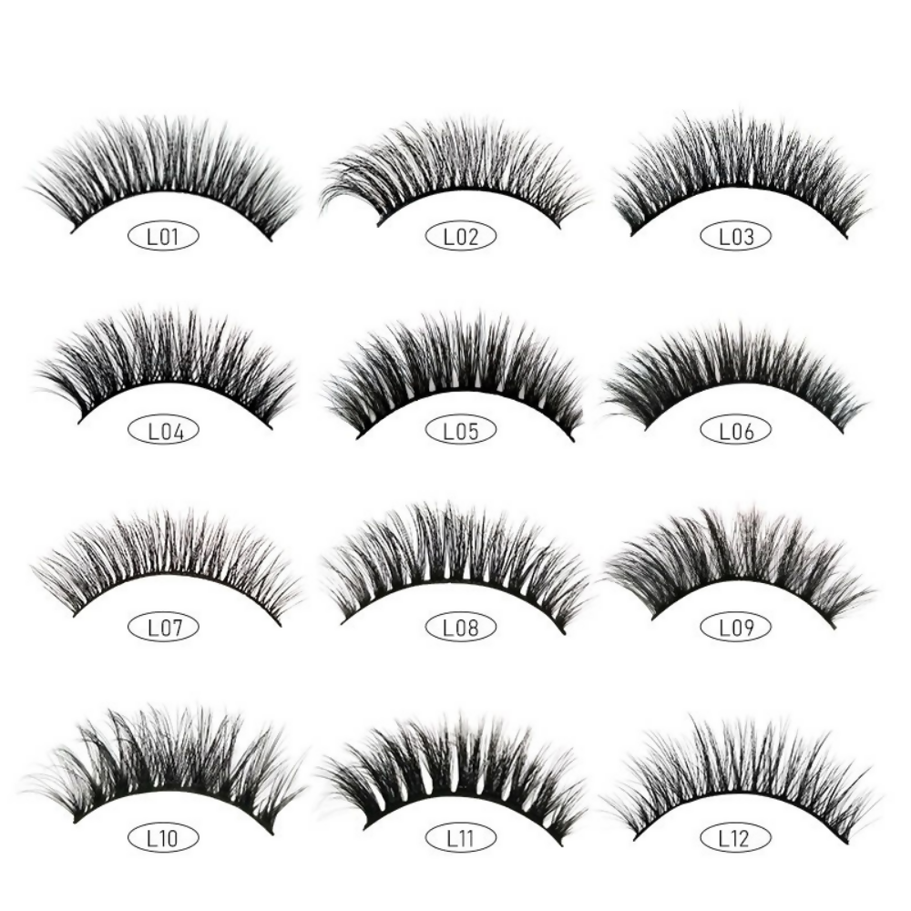 Bronson Professional Eyelash Set 3d False Long And Natural Eye Makeup - L07 | Grocsy