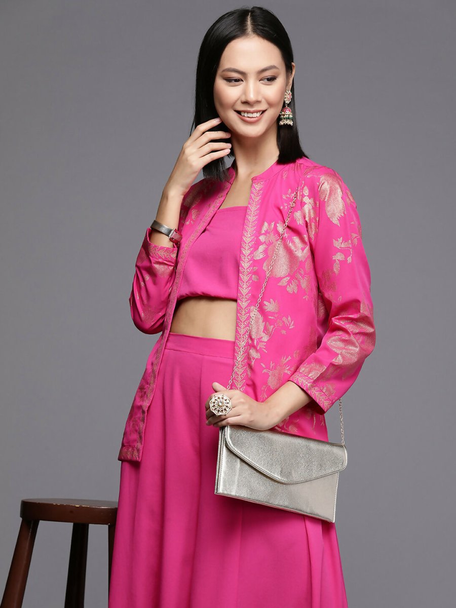 Ahalyaa Women's Traditional Wear Co-ods - Pink | Grocsy