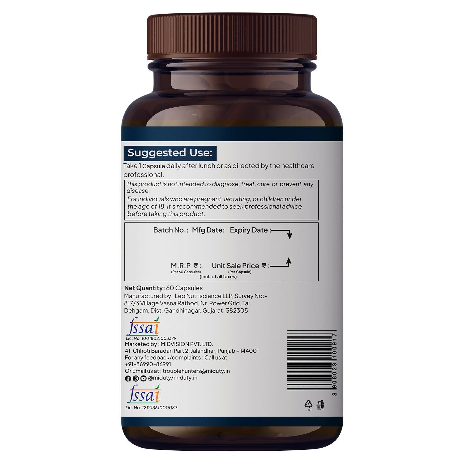 Miduty Zinc Picolinate Capsules | Grocsy