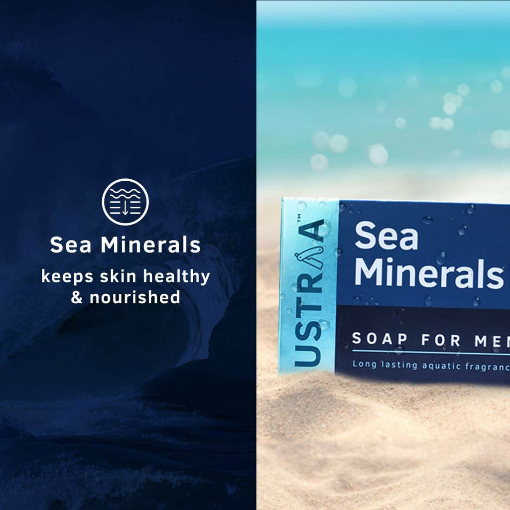 Ustraa Deo Soap For Men - Neem and Green Clay, Sea Minerals, & Activated Charcoal | Grocsy