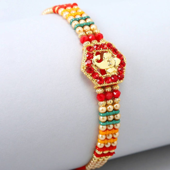 Ganesha Rakhi With Dry Fruits & Rasgulla | Grocsy