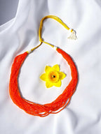 Inhanns Crystal Beads Luxe Edition – Multi-Layered Necklace - Orange | Grocsy