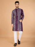 Vastranavya Purple Exclusive Festival Wear Pure Viscose Rayon Sequence & Foil Mirror Heavy Embroidered Work Kurta | Grocsy