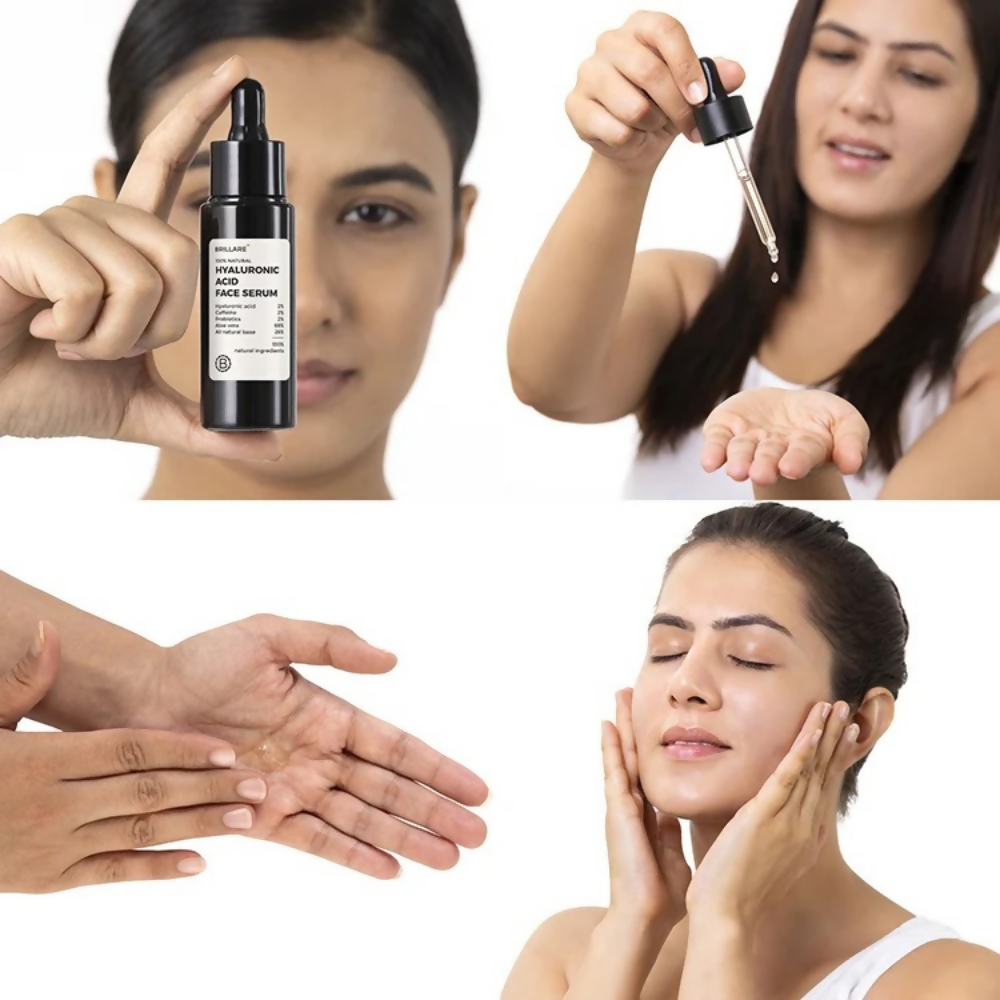 Brillare 2% Hyaluronic Acid Face Serum & Rose Powder Face Wash | Grocsy