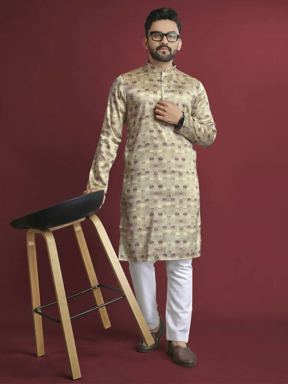 Anaita Multicolour Printed Pure Silk Straight Kurta | Grocsy