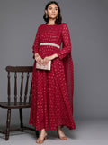 Ahalyaa Women's Traditional wear Ethnic Dress - Maroon | Grocsy