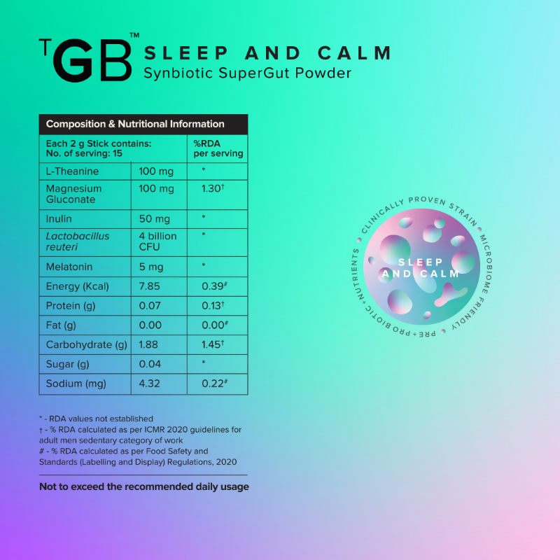 The Good Bug Sleep and Calm SuperGut Powder for Healthy Deep Sleep & Stress Relief 15 Days Pack | Grocsy