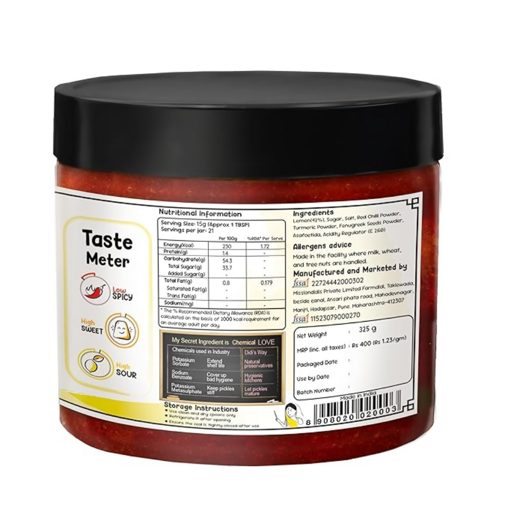 FarmDidi Crushed Lemon Pickle - Lemon | Grocsy