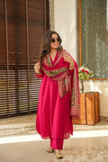The52 Rani Women's Beautiful South Cotton Fabric Straight Kurta with Pant And Dupatta Set | Grocsy