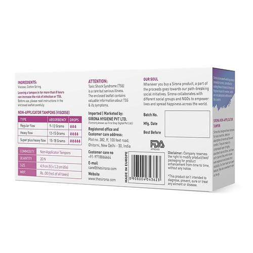 Sirona Periods Made Easy Tampons | Grocsy