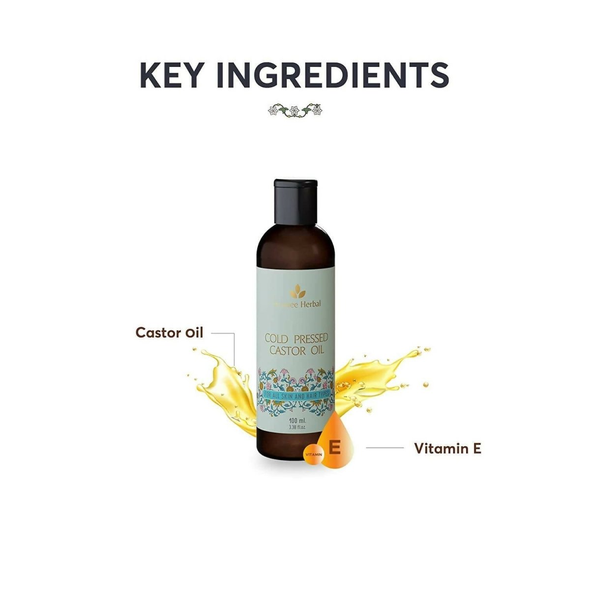 Avimee Herbal Cold Pressed Castor Oil For Hair Growth, For Stronger & Shinier Hair | Grocsy