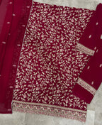KC Rani Pink Straight Suit For Women Georgette Fabric | Grocsy