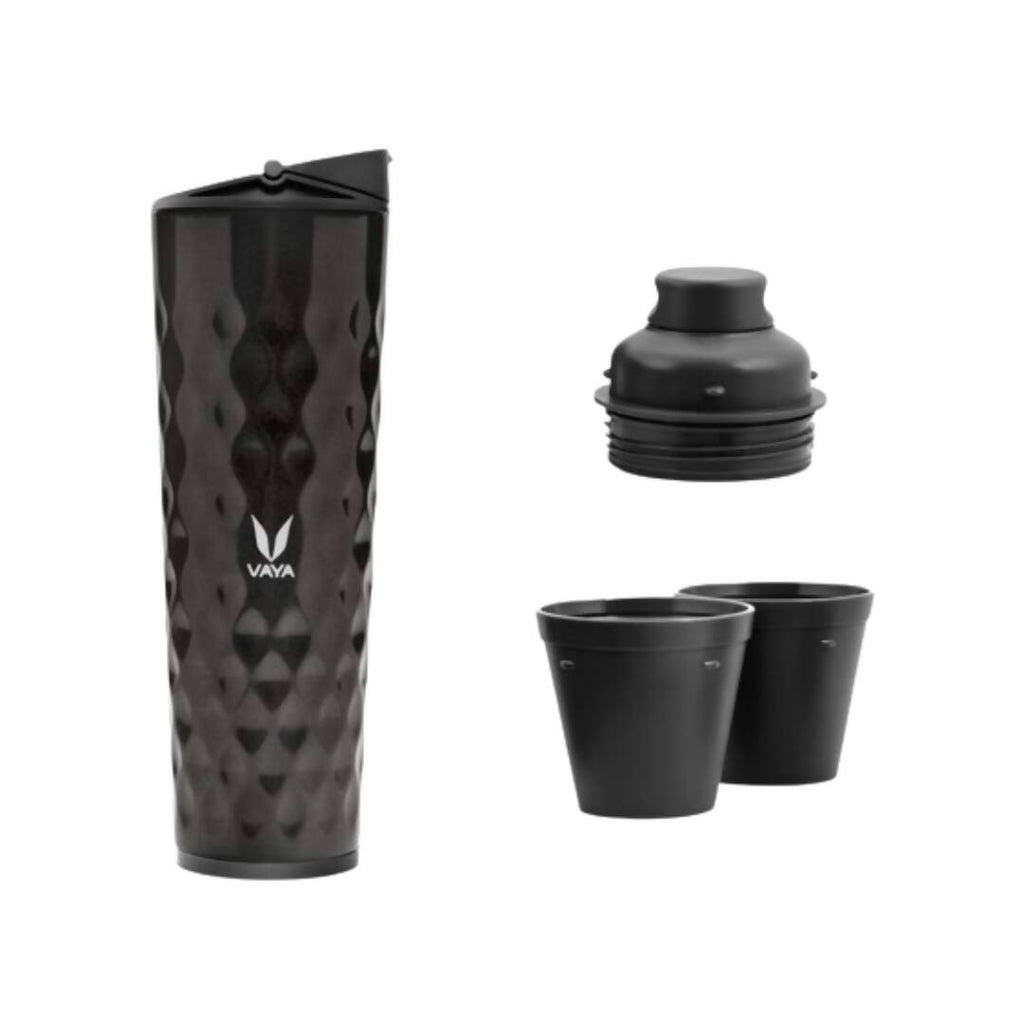 Vaya Drynk Stainless Steel Water Bottle Tumbler for Office - 600ml (Black) | Grocsy