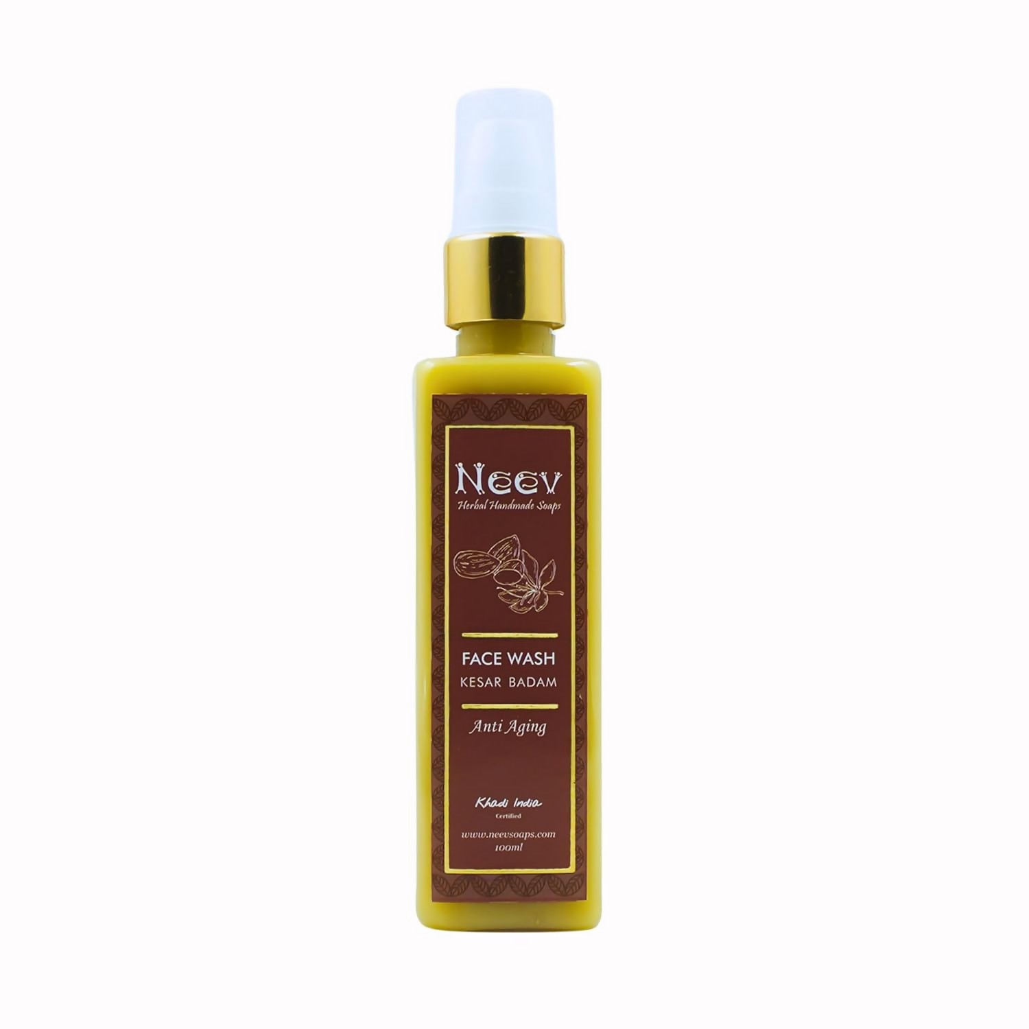 Neev Herbal Handmade Soaps Anti Ageing Kesar Badam Face Wash | Grocsy