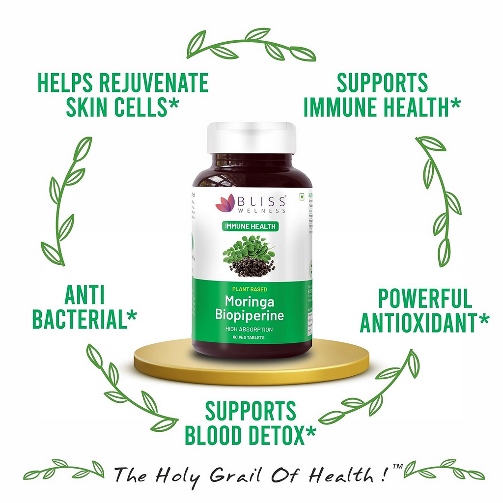 Bliss Welness Moringa Biopiperine Tablets | Grocsy