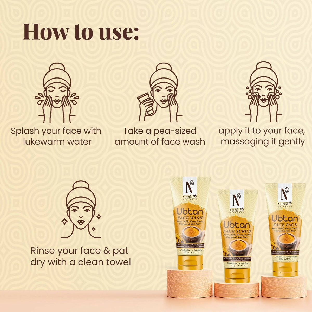 NutriGlow NATURAL'S Ubtan Face Wash | Grocsy