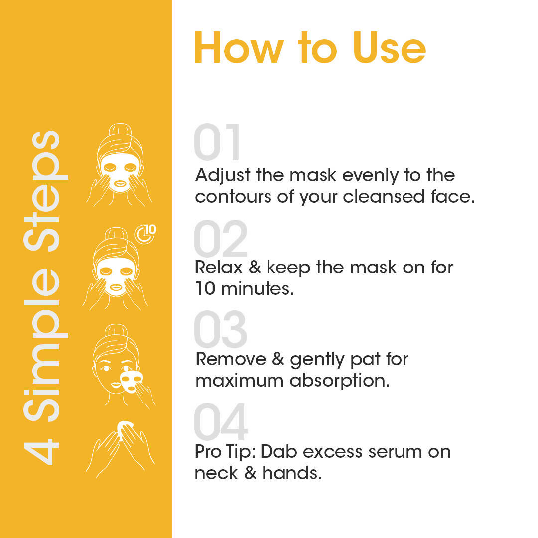 TAC - The Ayurveda Co. Ubtan Serum Sheet Mask | with Sandalwood, Saffron & Turmeric | Grocsy